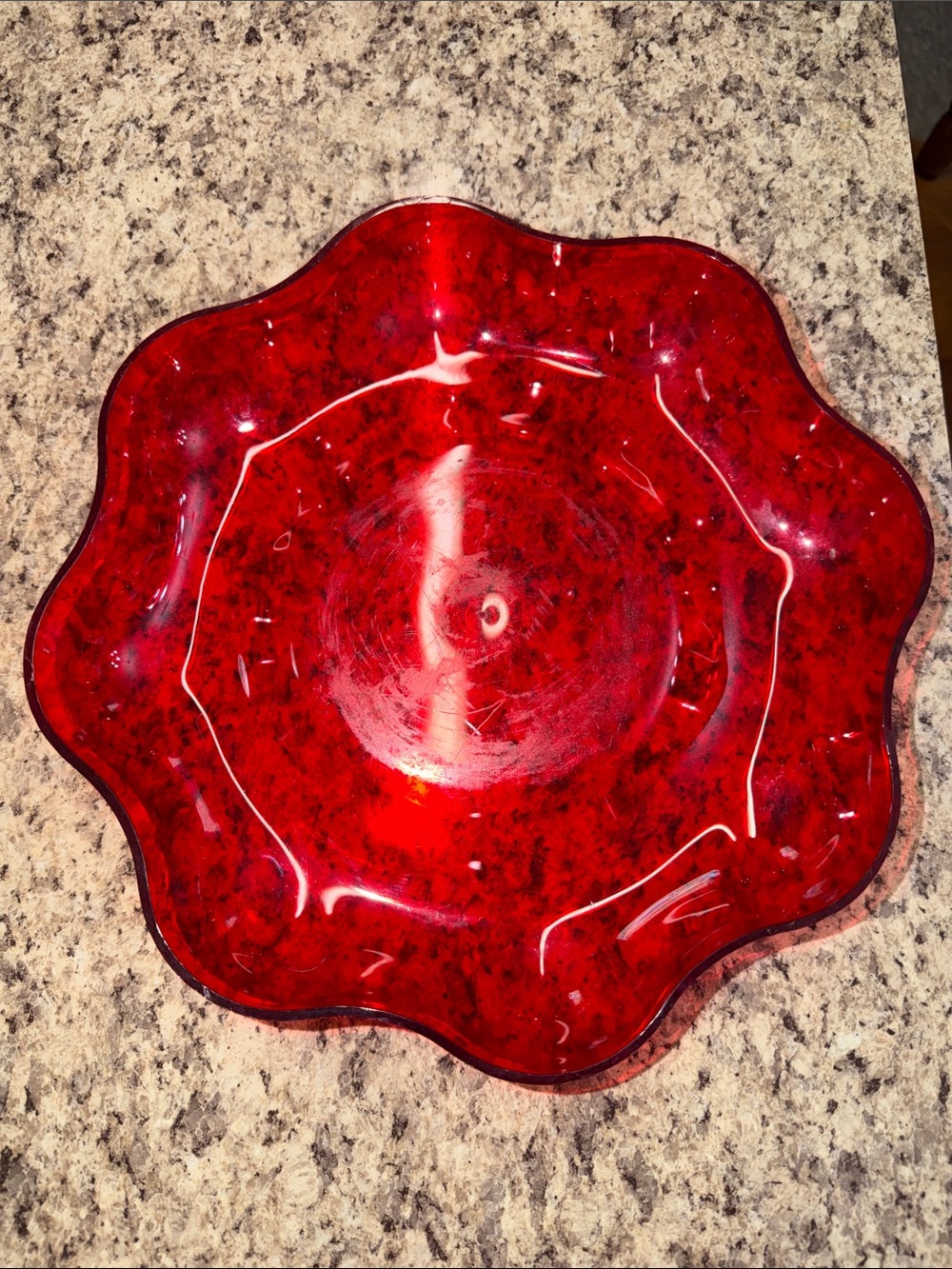 vintage 1978 red decrastone plastic tray